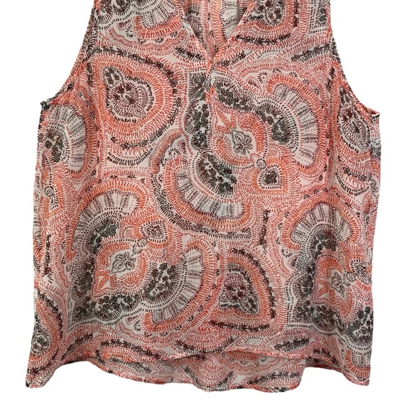 JOIE Silk Tank Top Flowy V-Neck Paisley Print D8 - Picture 3 of 8